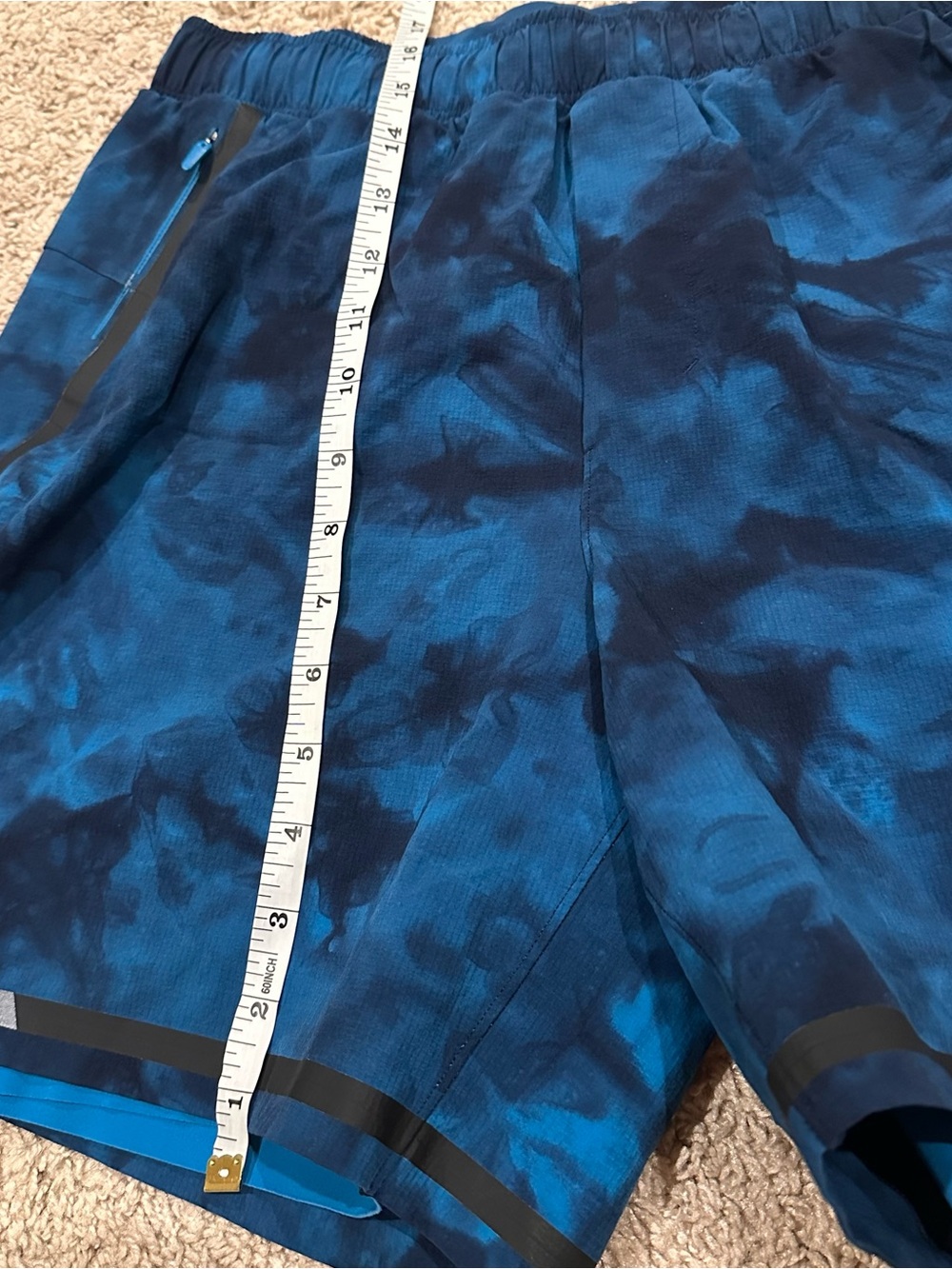 lululemon athletica Men's Spray Dye Blue and Navy Surge Shorts